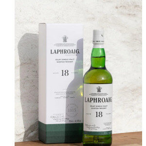 Laphroaig 18 year Scotch Islay Single Malt Peated Whisky  Smoky, Salty & Sweet 40% ABV  70cl